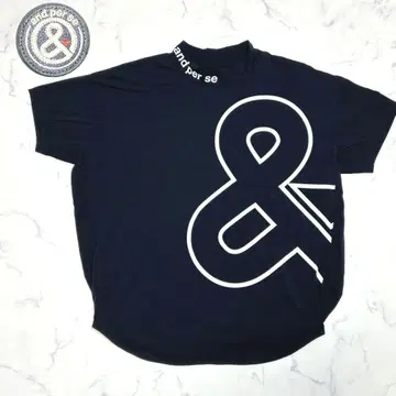 새상품급 앤퍼시 여성용 모크넥 반팔 셔츠 빅 로고 골프웨어