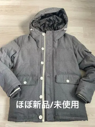 BEAMS 후드 부착 그레이 다운 자켓