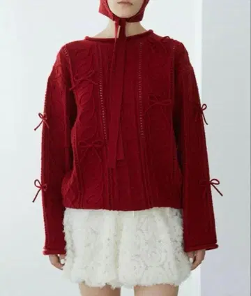 POPPY Kurukuru 리본 loose 니트 리본니트