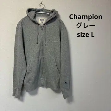 Champion 그레이 집업 후드티 L 사이즈