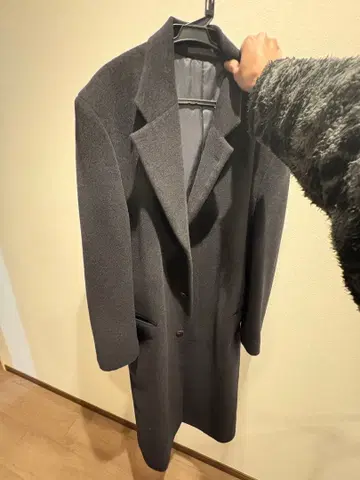 다크 그레이 체스터 코트 울 혼방