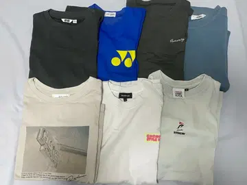 구제 티셔츠 7점 묶음 판매 YONEX UNIQLOUT 등