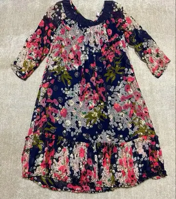 rebecca taylor 실크 꽃무늬 원피스 네이비 2 리카 씨