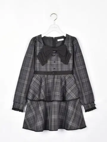 evelyn 빅 리본 티어드 원피스