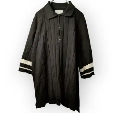 CTHY 피케 셔츠 반팔 7부 기장 리브 니트 남성용 XL 블랙