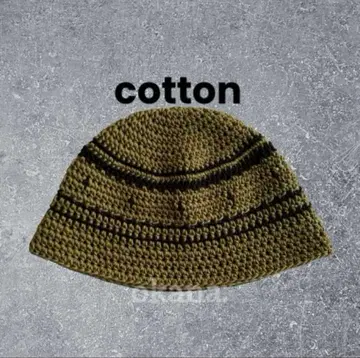 khaki103 크러셔 모자 핸드메이드 크로셰 모자 비니