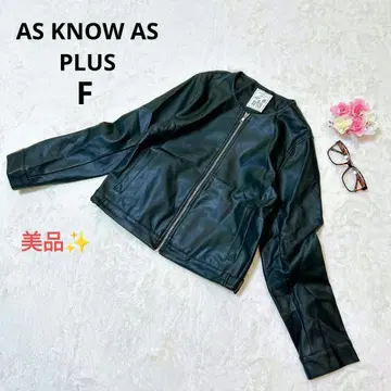 [ 새상품급 ] 아즈노아즈 플러스 페이크 가죽 자켓 노카라 블랙