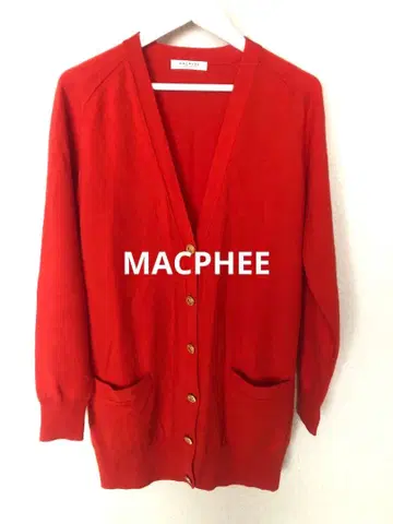 MACPHEE 레드 가디건 긴팔