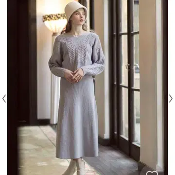 [ 와타나베 리카 콜라보 ] 레이어드 케이블 니트 원피스