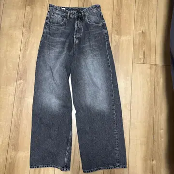 ZARA 다크 그레이 와이드 레그 데님 36