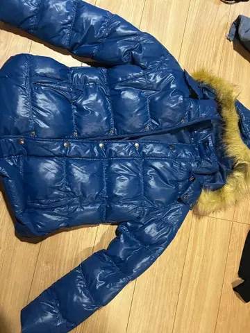 파랑 광택 다운 down jacket y2k 광택
