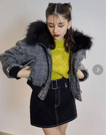 EVRIS 아우터 숏 N2-B 퍼 달린 블루종