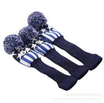 골프 헤드커버 3개 세트 파란 별 우드 커버 드라이버 커버