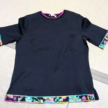 LEONARD 스포츠 T셔츠 38 블랙 꽃무늬