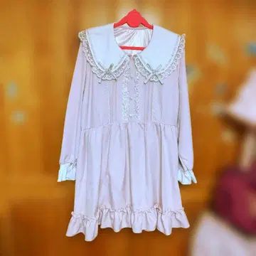 유메텐보 프릴 긴팔 원피스