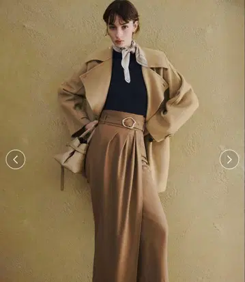 울 리버 미들 A라인 코트