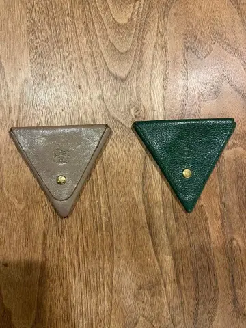 일비종떼 삼각형 가죽 코인 케이스 2개 세트