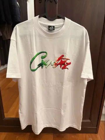 그래픽 프린트 T셔츠 M 화이트