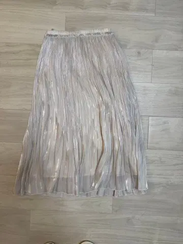 ANAYI 실버 플리츠 스커트 36