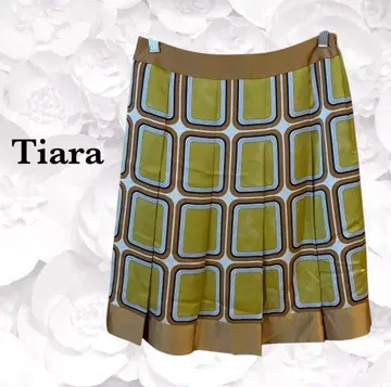 티아라 [ Tiara ] 턱 스커트 [ L ] 카멜 레트로 일본제