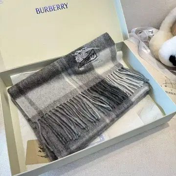 체크 무늬 머플러 그레이 계열~~~30 x 200