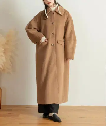 [새상품급] hinari 미니 샤기 롱 코트 브라운 xs 사이즈