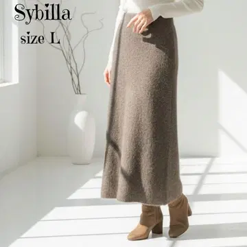 새상품급 Sybilla 시빌라 울 혼방 롱 니트 스커트 40