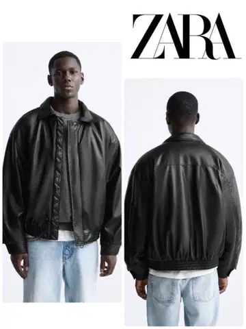 ZARA 인조 가죽 퍼프 자켓
