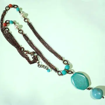 터콰이즈 에스닉풍 목걸이