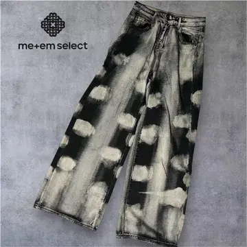 사이드 오버 다이 빈티지 블리치 와이드 데님 y2k 그런지 스트릿