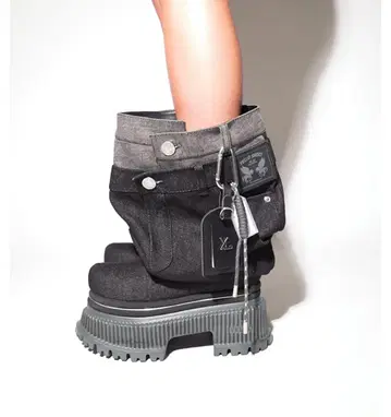 YELLO GIO PLATFORM SHORT BOOTS 데님 통굽 부츠