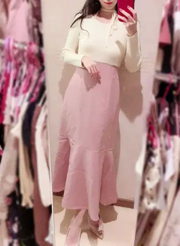 주노아 도킹 리본 초커 머메이드 원피스