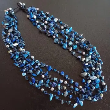 라피스 라줄리 조약돌 오연 목걸이