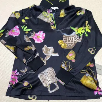 LEONARD SPORT 꽃무늬 동물 패턴 긴팔 피케 셔츠 M