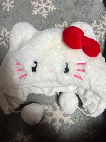 고양이 귀 모자 빨간 리본 포함