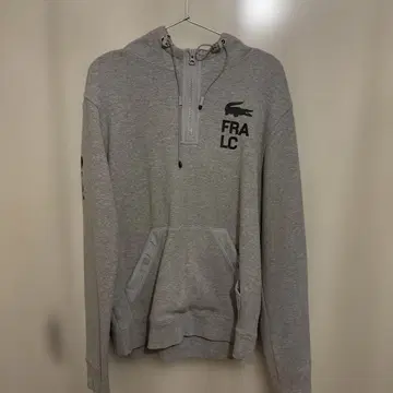 Lacoste 그레이 하프 지퍼 후드티