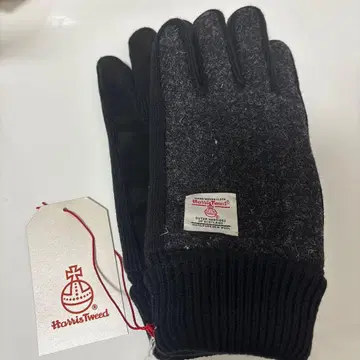 해리스 트위드 울 장갑 블랙 남성용