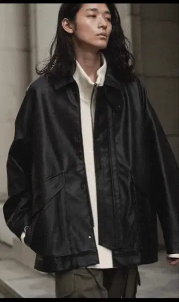 WYM 가죽 블루종 M 블랙