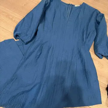 VERMEIL par iena 트윌 허리 쉐이프 원피스 블루