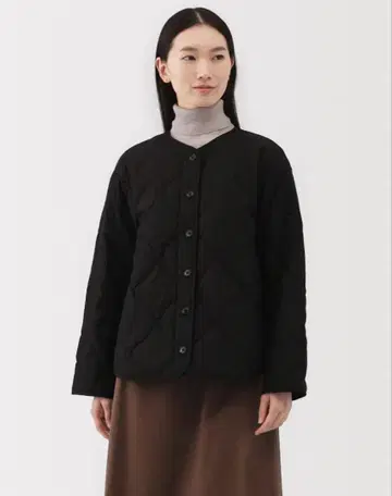 포근한 솜 퀼팅 자켓 블랙 M