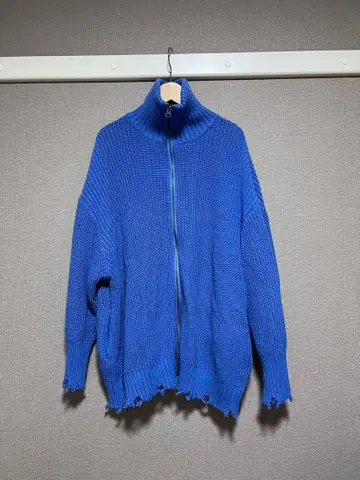 JEANASIS 블루 집업 스웨터