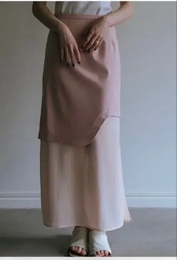 커시 시폰 콤비네이션 스커트
