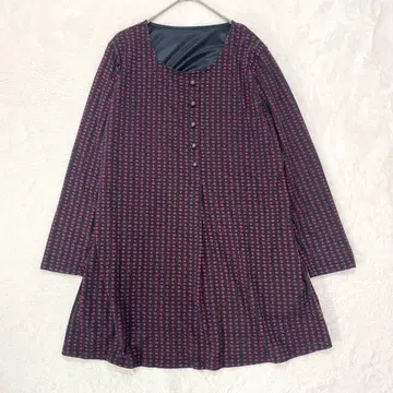 긴팔 튜닉 올 패턴 빅 사이즈 루즈핏 체형 커버 스트레치성 얇은 소재