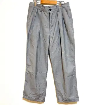 [ HARE ] 턱 그레이 와이드 스트레이트 팬츠 캐주얼 남성용 S