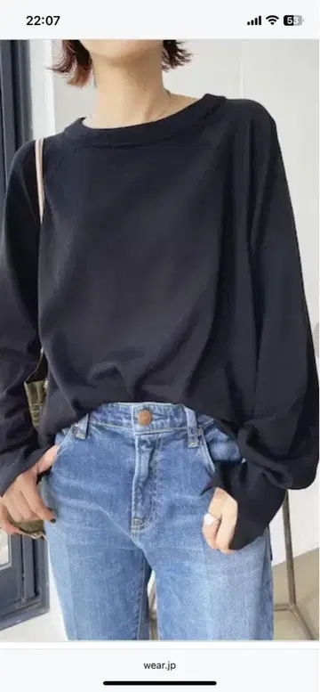 Spick & Span 워셔블 빅 풀오버 블랙