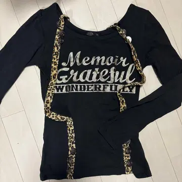 레오파드 무늬 서스펜더 롱 T