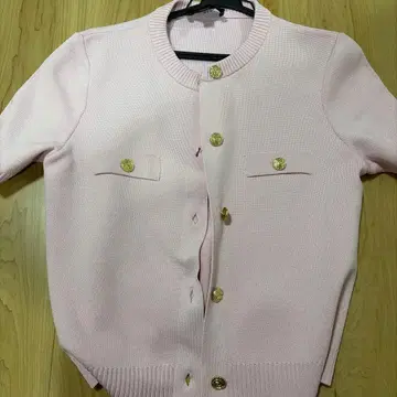 ZARA 핑크 버튼 가디건 M