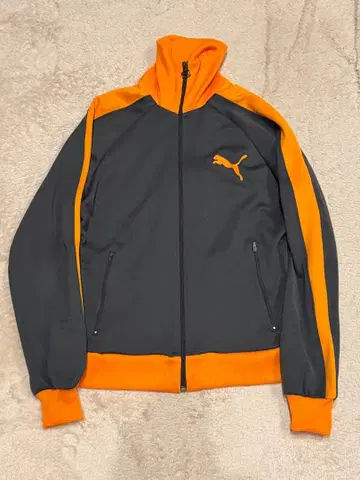 Puma 풀 지퍼 자켓 그레이/오렌지