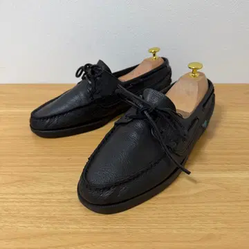 파라부트 바스 8 사이즈 블랙 가죽 데크 슈즈