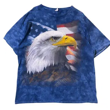 USA 구제 의류 이글 독수리 애니멀 프린트 반팔 T셔츠 I2321